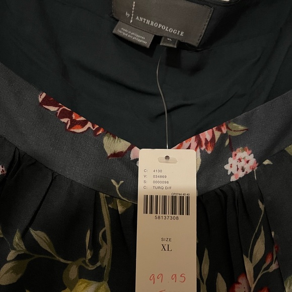 SOLD Anthropologie Fall Floral Maxi Dress XL - Picture 3 of 5